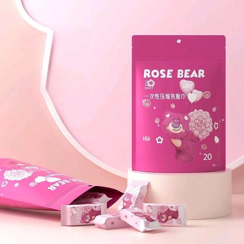 Size 24x30cm Khn nn Gu Du Rose Bear du lch dy dn tin li