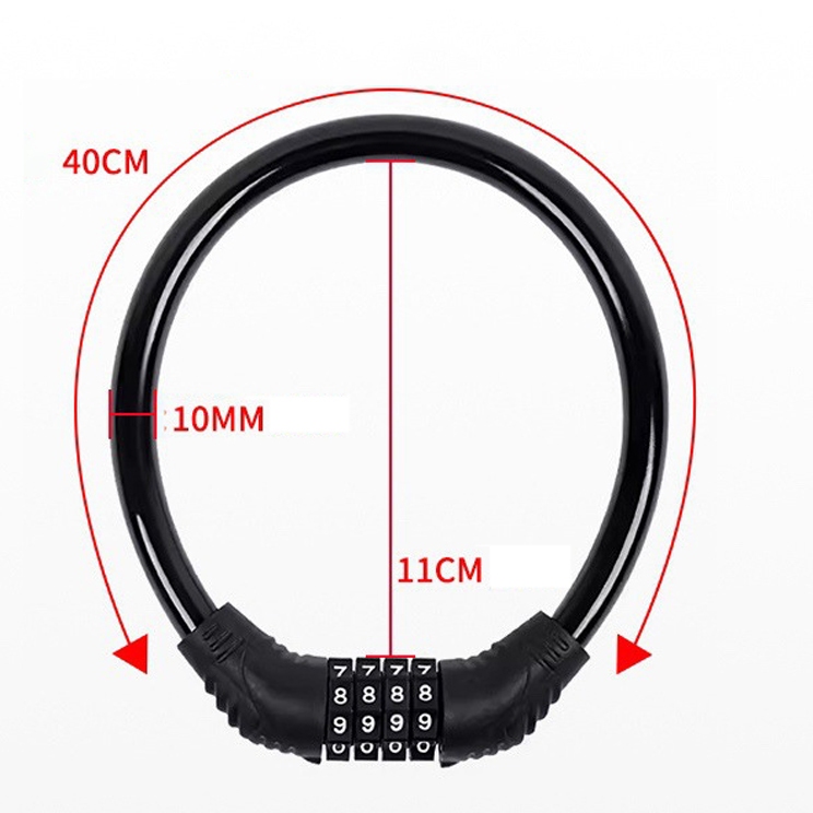 Dây khóa xe đạp chống trộm mật mã 4 số, Khóa dây xe đạp 4 số Dây khóa xe đạp chống trộm mật mã 4 số, Khóa dây xe đạp 4 số
