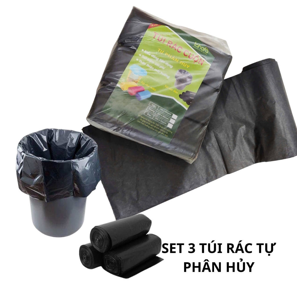 Set 3 cun ti ng rc en 55x65cm t phn hy