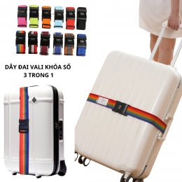 Dây đai vali khóa số an toàn, dây vải buộc vali khóa mã chống trộm cao cấp 3 trong 1