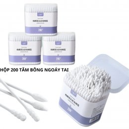 Hộp 200 tăm bông ngoáy tai hai đầu
