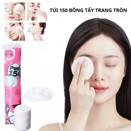 Túi 150 miếng bông tẩy trang tròn Hatsu Gấu dâu siêu mềm mịn