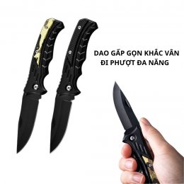 Dao mini gấp gọn khắc vân gọt hoa quả, cắm trại, dã ngoại, du lịch, đi phượt đa năng