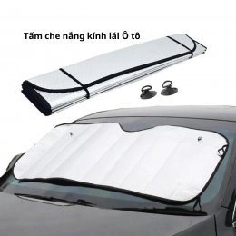 Tấm che nắng kính lái ô tô, bạt chắn nắng che chống nóng phủ kính lái xe hơi tráng bạc nhôm