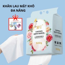 Túi 500g Khăn lau mặt khô dùng một lần Cotton Soft Towel đa năng