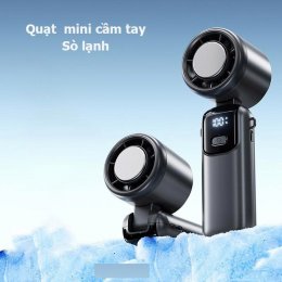 Quạt sò lạnh tích điện, quạt mini cầm tay 100 cấp độ gió tiện lợi