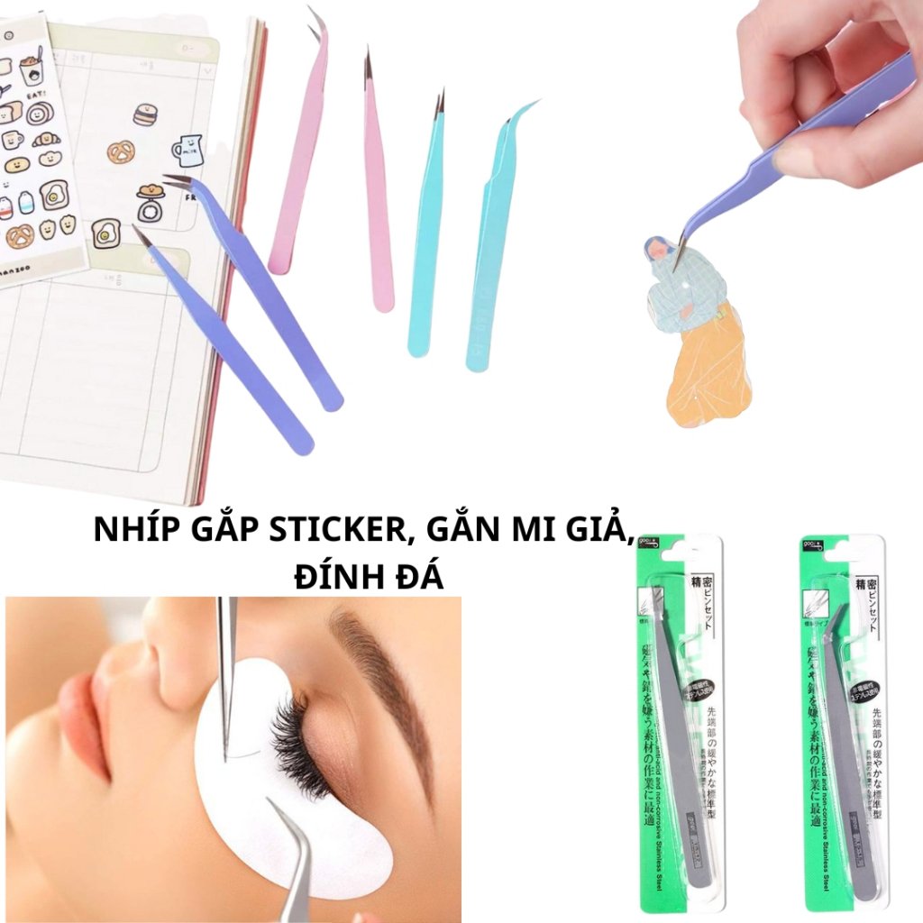 Nhíp gắn lông mi giả,đính đá đầu nhọn,đầu cong Nhíp gắn lông mi giả,đính đá đầu nhọn,đầu cong