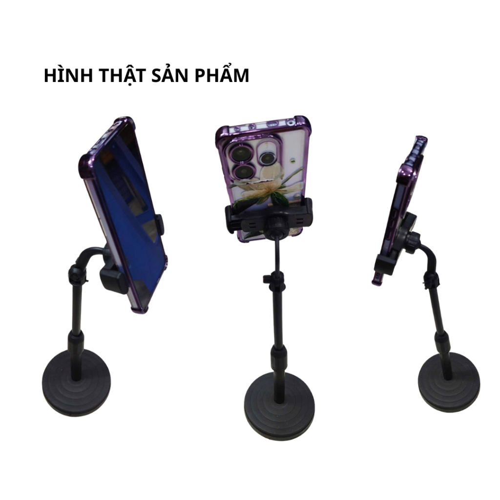 Gía đỡ điện thoại để bàn, cây kẹp điện thoại chân tròn livestream Gía đỡ điện thoại để bàn, cây kẹp điện thoại chân tròn livestream