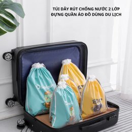[2 Lớp] Túi dây rút đựng quần áo giày dép phụ kiện du lịch chống nước tiện lợi
