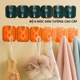 Bộ 6 móc dán tường cao cấp siêu dính