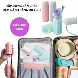 Hộp đựng bàn chải, kem đánh răng du lịch phong cách Hàn Quốc dạng ống tiện dụng