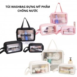 Túi đựng mỹ phẩm, đồ trang điểm du lịch Washbag trong suốt chống nước