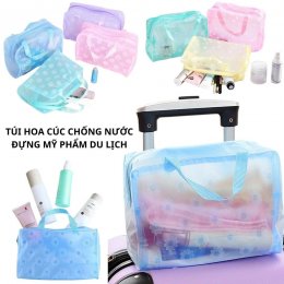 Túi hoa cúc đựng mỹ phẩm, đồ dùng cá nhân du lịch chống nước