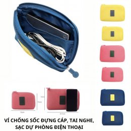 Ví chống sốc đựng tai nghe, cáp, sạc dự phòng, phụ kiện điện thoại du lịch
