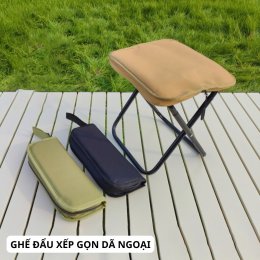 Ghế đẩu cắm trại gấp gọn, ghế xếp gọn dạng ví minicâu cá du lịch dã ngoại tiện lợi