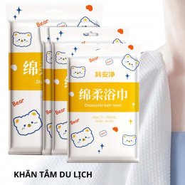 Khăn tắm Gấu dùng 1 lần tiện lợi khi đi du lịch, công tác