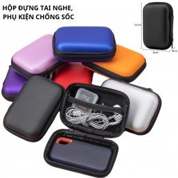 [MINI] Hộp chống sốc đựng tai nghe, cáp sạc, dây sạc, củ sạc, usb, phụ kiện