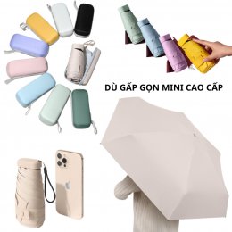 Ô dù cao cấp gấp gọn kèm hộp sang trọng che mưa che nắng chống tia cực tím kích thước mini