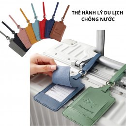 Thẻ hành lý du lịch da PU chống nước, tag vali đánh dấu hành lý cao cấp