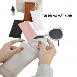 Túi da PU đựng bảo vệ mắt kính có lót nhung chống thấm nước, chống trầy