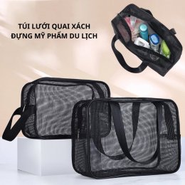 Túi lưới quai xách đựng mỹ phẩm, đồ dùng cá nhân du lịch