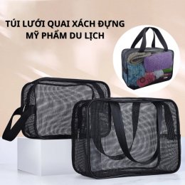 Túi lưới quai xách đựng mỹ phẩm, đồ dùng cá nhân du lịch tiện lợi.