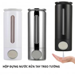 Bình 500ml đựng nước rửa tay treo tường, hộp treo tường đựng xà phòng rửa tay dạng nhấn sang trọng tiện lợi