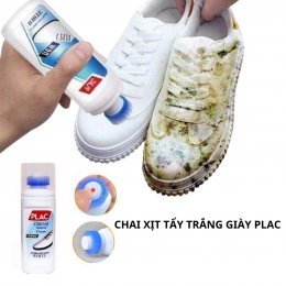 Chai xịt vệ sinh tẩy trắng giày dép túi xách đa năng Plac, chai tẩy giày bỏ túi tiện lợi