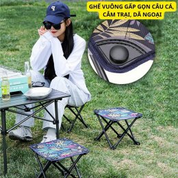 Ghế vuông gấp gọn câu cá, cắm trại, dã ngoại tiện lợi