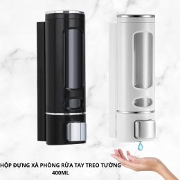 Hộp 400ml đựng nước rửa tay treo tường, hộp treo tường đựng xà phòng rửa tay dạng nhấn sang trọng tiện lợi