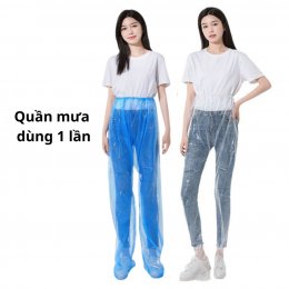 Quần đi mưa dùng 1 lần, quần mưa dài chống ướt giày dép